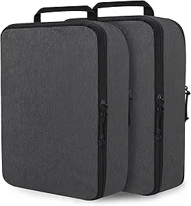 Extra Large Compression Packing Cubes for Travel Essentials, 2 Pack Expandable Travel Cubes for Packing Bags Suitcase Organizer, Black